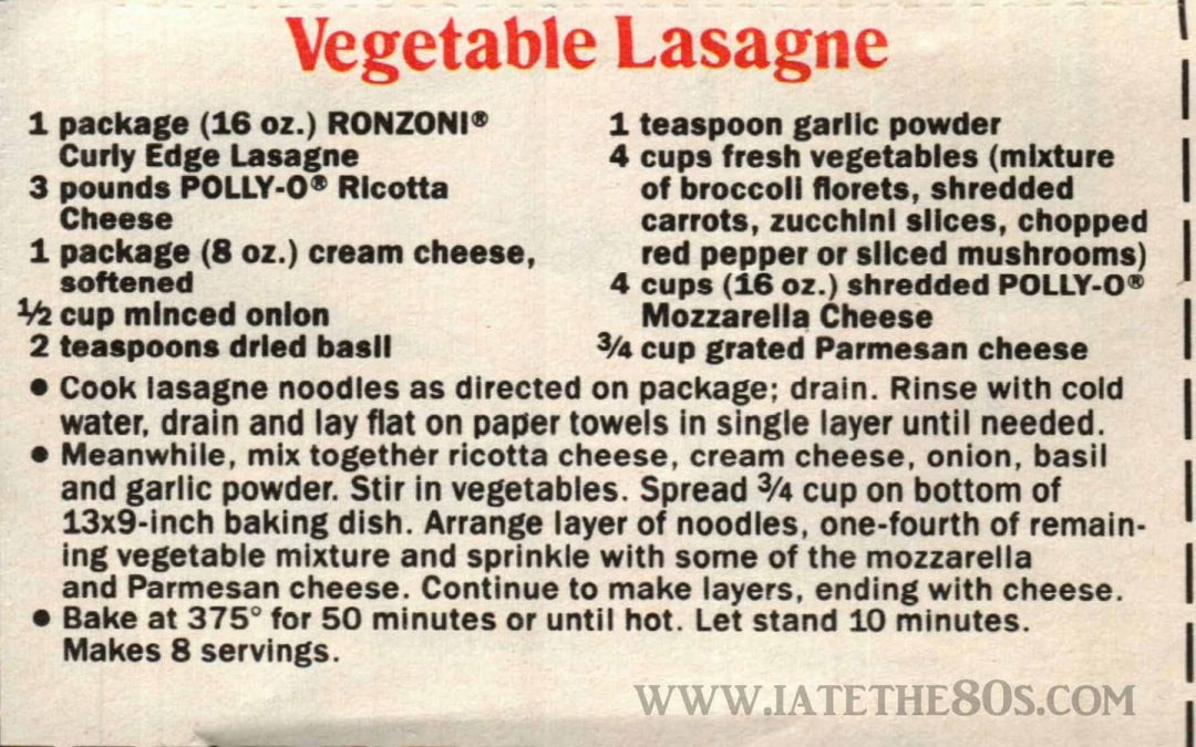 Vegetable Lasagne