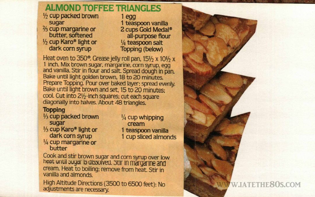 Almond Toffee Triangles