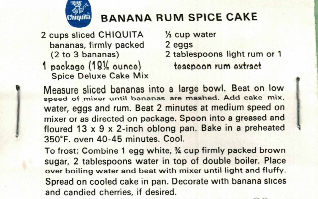 Banana Rum Spice Cake