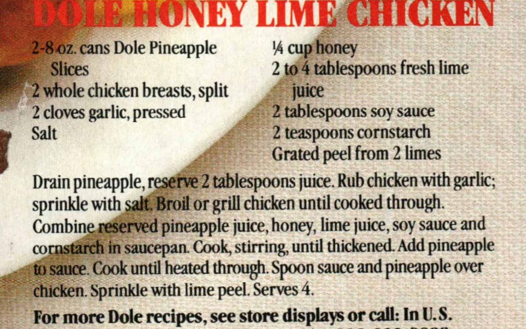 Dole Honey Lime Chicken