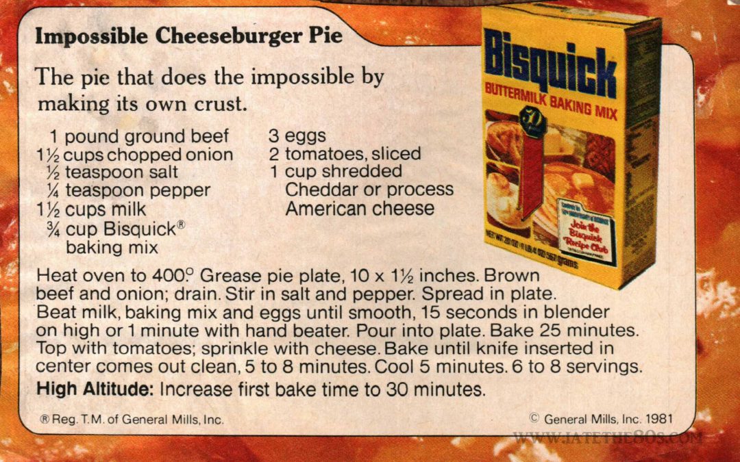 Impossible Cheeseburger Pie