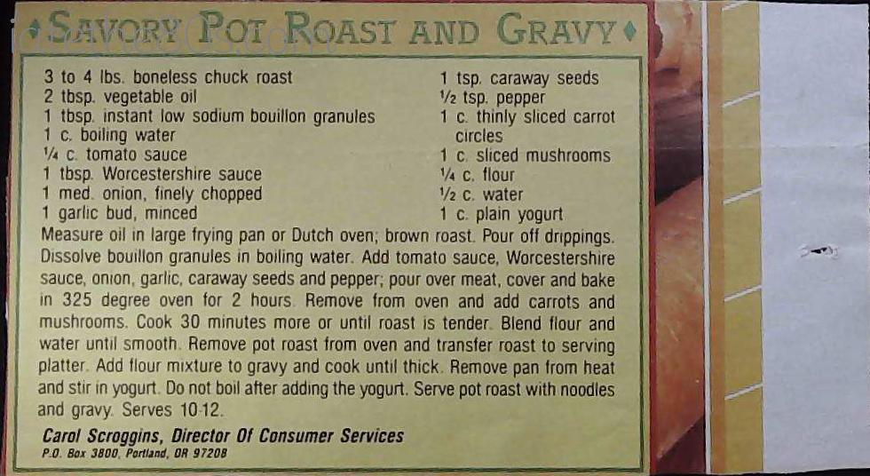 Savory Pot Roast and Gravy